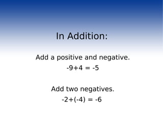 Negative Numbers 1 | ODP