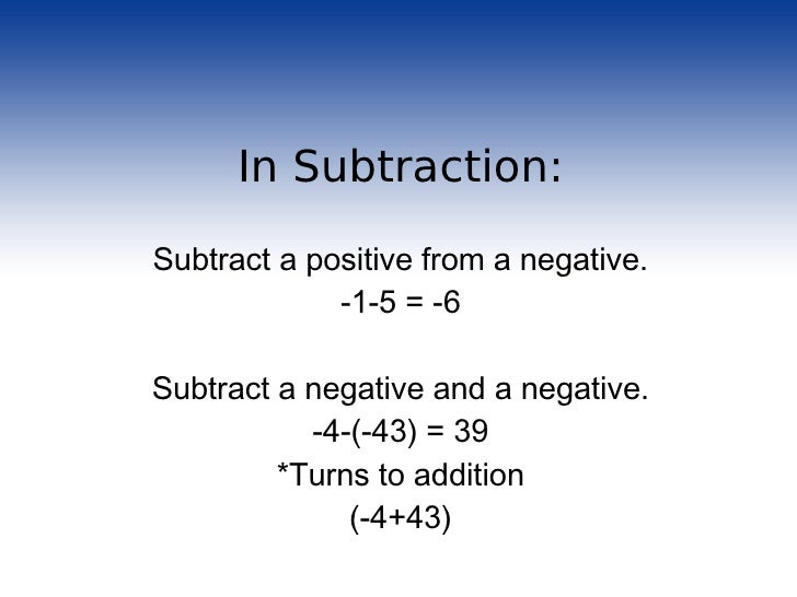 Negative Numbers 1
