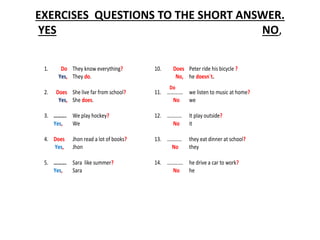 Negative and interrogative form simple present | PPTX