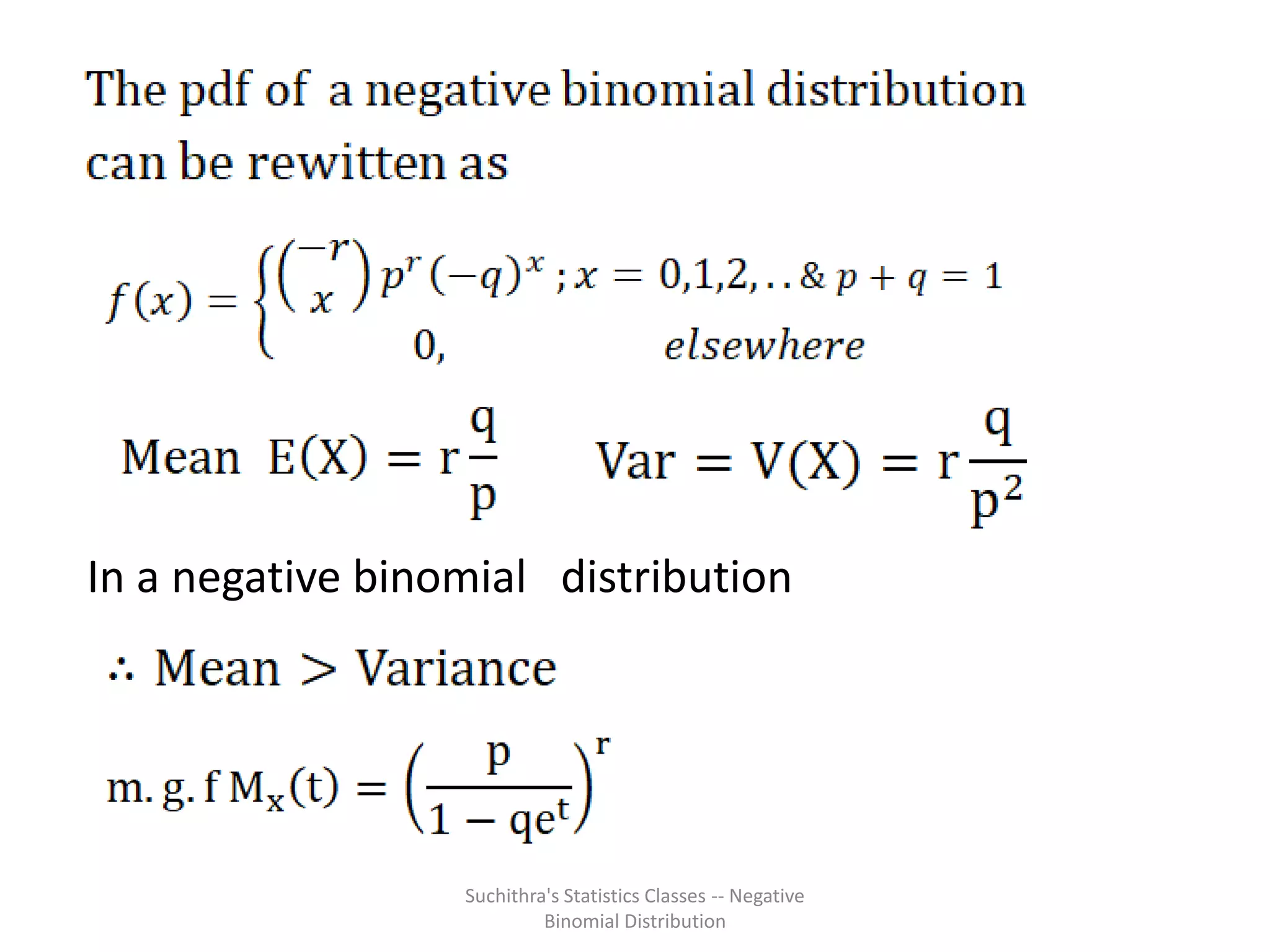 Negative Binomial Distribution | PPTX