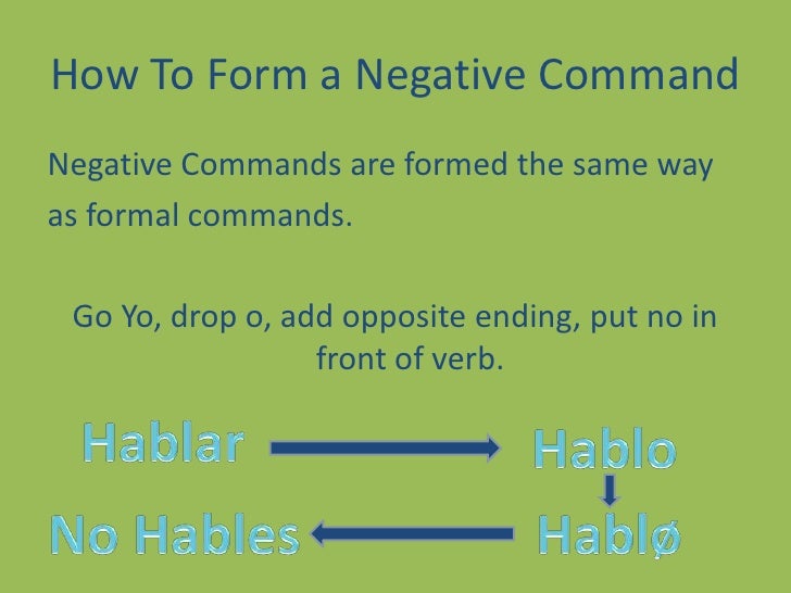 Negative commands t 