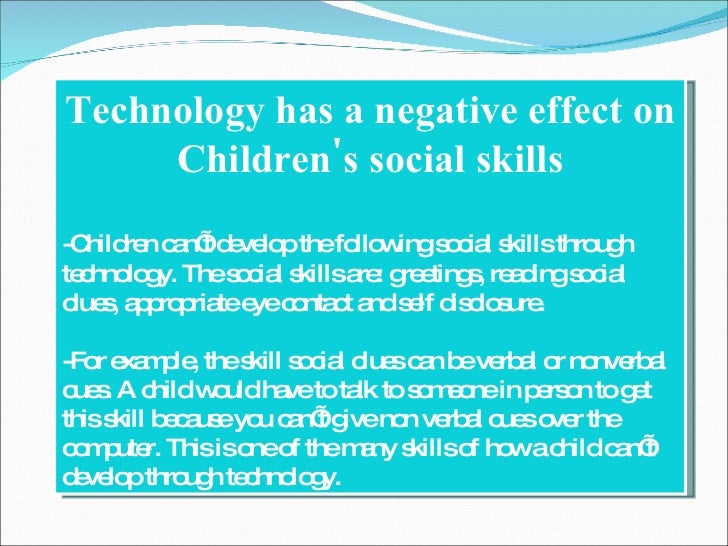 Technology Effects On Childrens Social Development