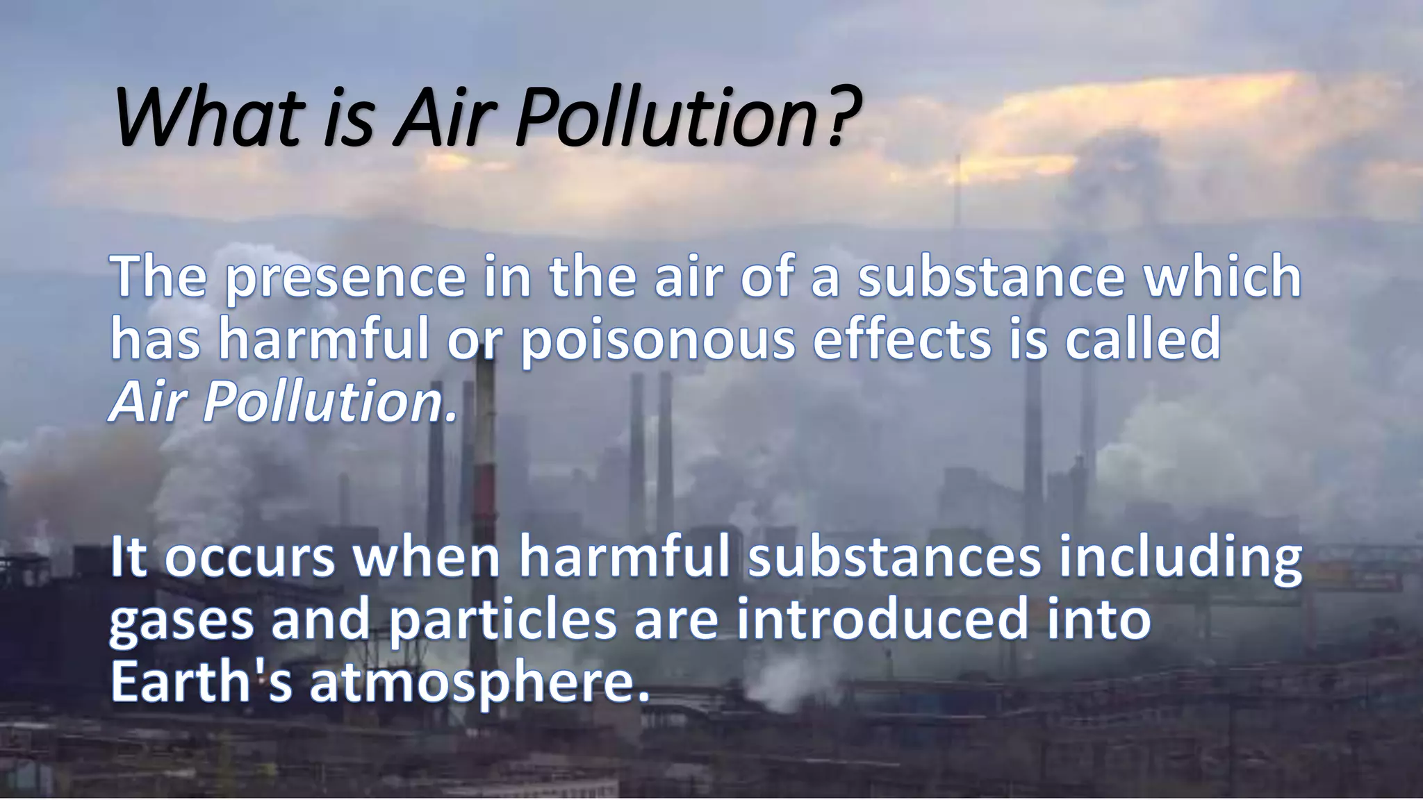 What is Air Pollution?
 