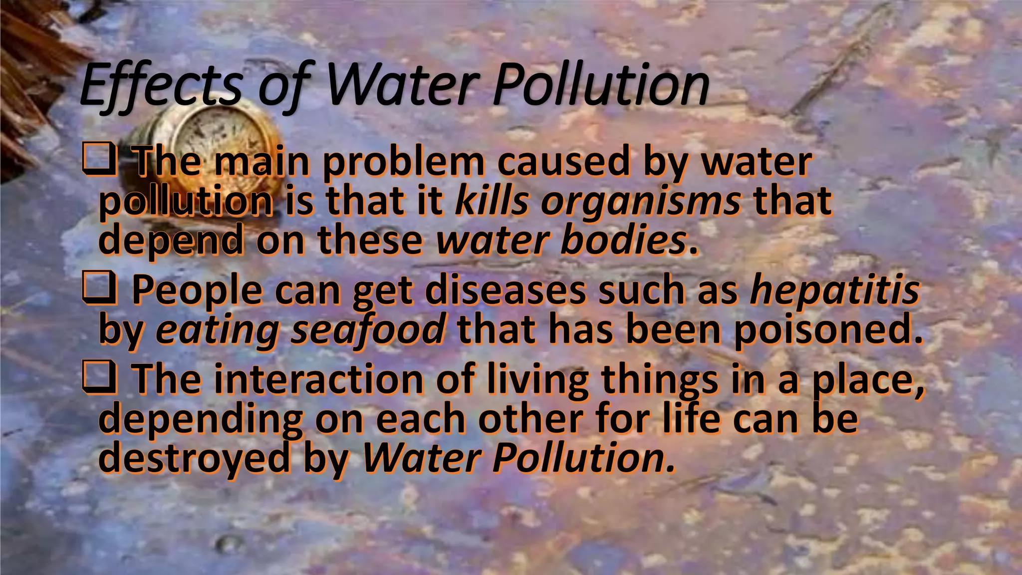 Effects of Water Pollution
 