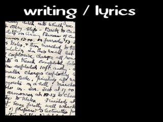 writing / lyrics
 