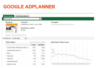 GOOGLE ADPLANNER
 