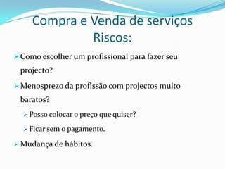 Compra e venda de produtos;