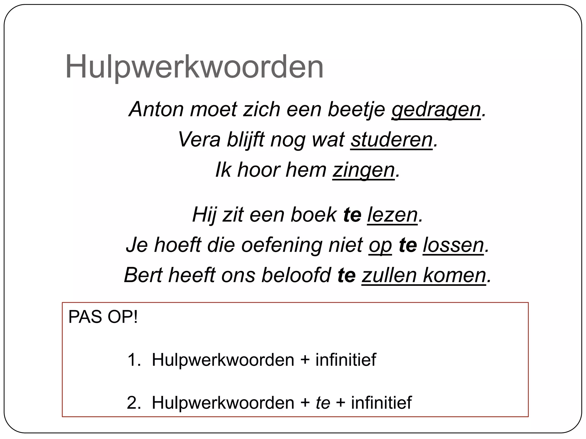 Ininitief Negende vervangles | PPTX