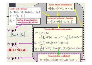 The Non-Equilibrium Green Function (NEGF) method | PDF