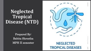 Neglected
Tropical
Disease (NTD)
Prepared By:
Babita Shrestha
MPH II semester
2/4/2024
MPH
II
Semester
1
 