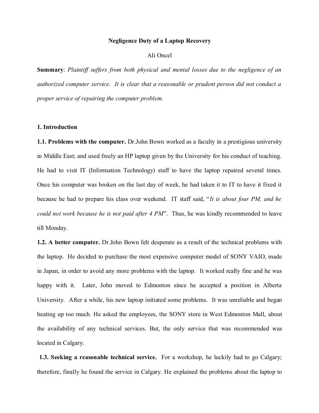 Four types of negligence picture