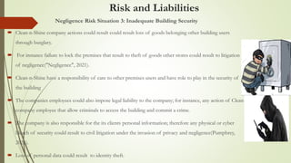 Security Liability Risk Negligence Risks Liabilities In Clean Public Business Facility | PPTX