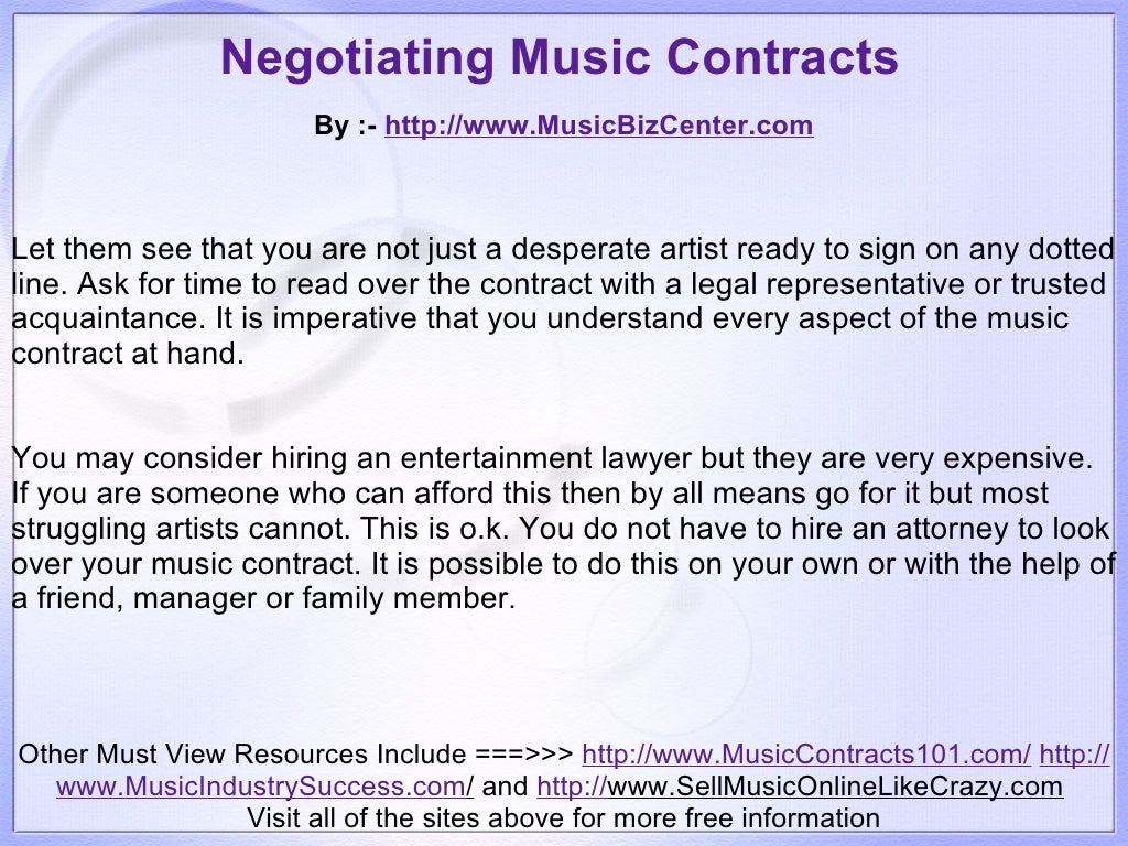 Negotiating Music Contracts