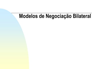 Modelos de Negociação Bilateral
 