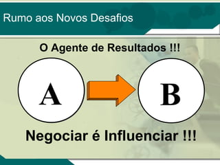 Rumo aos Novos Desafios
O Agente de Resultados !!!

A

B

Negociar é Influenciar !!!

 