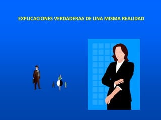 EXPLICACIONES VERDADERAS DE UNA MISMA REALIDAD
 