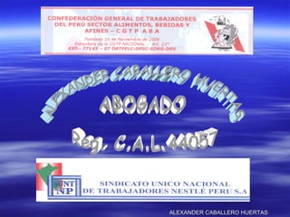 ALEXANDER CABALLERO HUERTAS ALEXANDER CABALLERO HUERTAS ABOGADO Reg. C.A.L.44057 