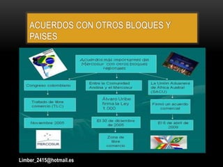 ACUERDOS CON OTROS BLOQUES Y
PAISES
Limber_2415@hotmail.es
 