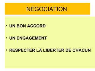 UN BON ACCORD UN ENGAGEMENT RESPECTER LA LIBERTER DE CHACUN NEGOCIATION  