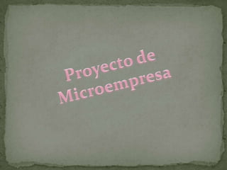 Proyecto de Microempresa 