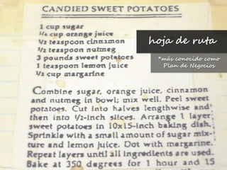 hoja de ruta*más conocido como Plan de Negocios