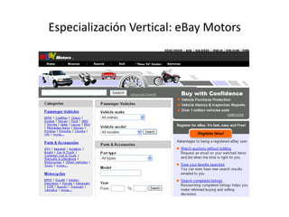 Especialización Vertical: eBay Motors
 