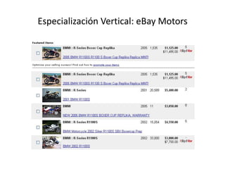 Especialización Vertical: eBay Motors
 