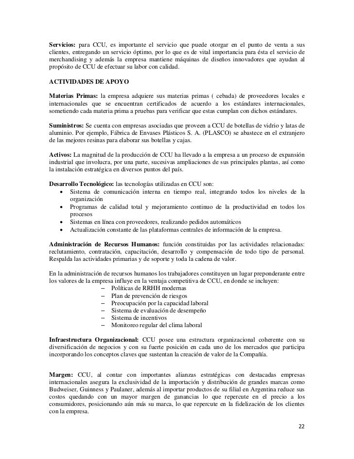 cadena de valor ccu negocios inter ii cadena de valor ccu negocios inter ii
