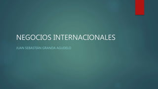 NEGOCIOS INTERNACIONALES
JUAN SEBASTIÁN GRANDA AGUDELO
 