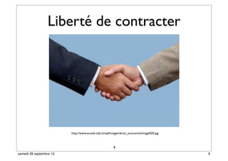 Liberté de contracter
8
http://www.scuole.vda.it/mpf/images/droit_economie/image020.jpg
9samedi 28 septembre 13
 