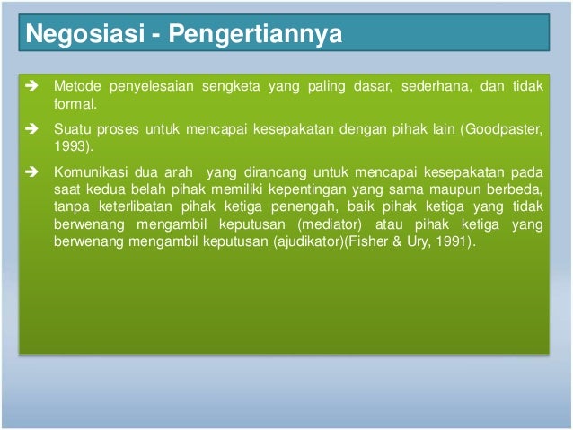 Negosiasi Dan Mediasi