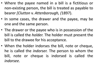 8. Bank note or currency note is not a promissory note. This is because a bank note or a currency note is money itself.9.Formalities like number, date, place, consideration, etc. These are usually found in an instrument although they are not essential in law. But it must bear the necessary stamp under the Indian Stamp Act, 1899.10. It may be payable on demand or after a definite  period of time. 11. It cannot be made payable to bearer on demand. The Reserve Bank of India Act 1934 prohibits issue of such promissory notes except by the Reserve Bank of India itself or the Central Government.