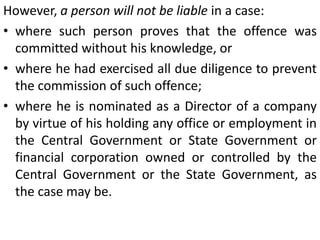 5. The drawer is liable only if he fails to make the payment within 15 days of such notice period.6. The payee or holder in due course of the chequedishonoured should have made a complaint within one month of cause of action arising out of Sec. 138.However, no Court shall take cognizance of any offence punishable under Sec. 138 except upon a complaint, in writing, made by the payee, or, as the case may be, the holder in due course of the cheque. Further, no Court inferior to that of a Metropolitan Magistrate or a Judicial Magistrate of the First Class shall try any offence punishable under Sec. 138.
