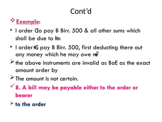 Law of negotiable instrument power point | PPTX