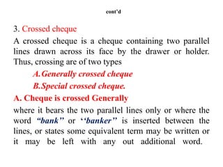 Parallel Cheque Law of negotiable instrument power point | PPTX