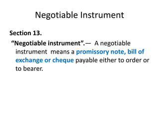 Negotiable Instrument Act 1881 by shahab ud din | PPTX