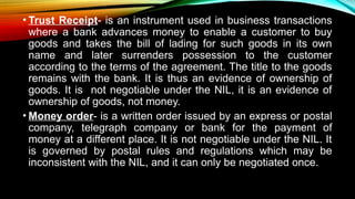 Trust Instrument Comprehensive Overview of Negotiable Instrument Law and Its ...