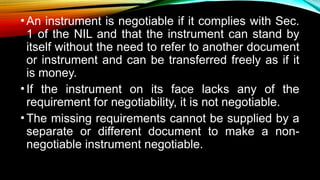 Comprehensive Overview of Negotiable Instrument Law and Its ...