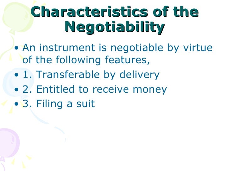Negotiable Instruments