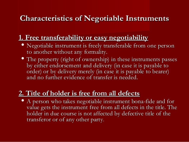 Negotiable Instrument