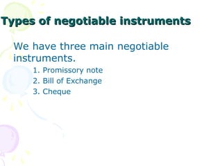 Negotiable Instrument Types negotiableinstruments-aaaaaaaaaaaaaa.ppt