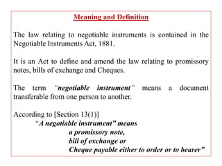 NEGOTIABLE INSTRUMENTS Act.pd............f | PDF