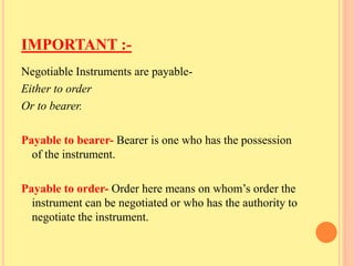 Negotiable instruments act, 1881 | PPTX | Credit Cards | Personal Debt