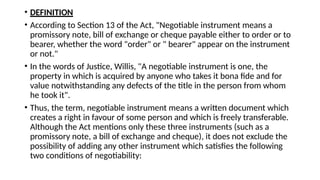 Negotiable Instruments Act 1881 conceptpptx | PPTX