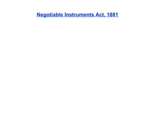 Negotiable Instruments Act, 1881
 