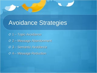 Topic Avoidance Negotiating Meaning | PPT