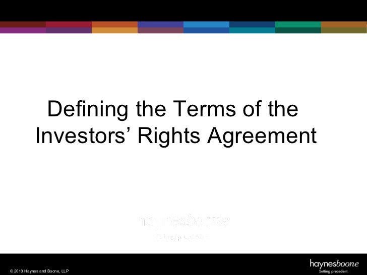 rights registration ipo agreement Term Market in Sheet the Today's Negotiating