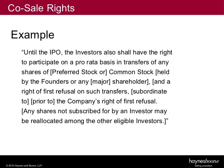 Pre ipo term sheet