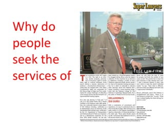 Why do people seek the services of  