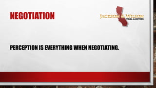 NEGOTIATION
UNDERSTAND YOUR STRENGTHS AND
WEAKNESSES AND ALSO THE OTHER SIDE’S
STRENGTHS AND WEAKNESSES.
 